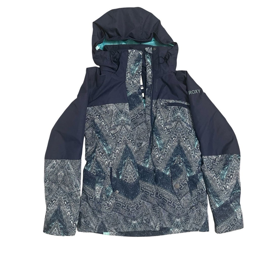 Roxy Jetty Block XS Women's Navy and Teal Ski Jacket Snowboarding - Picture 2 of 16